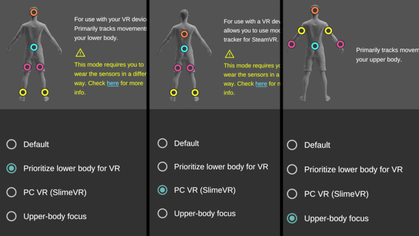 Sony Mocopi tracker arrangement options.