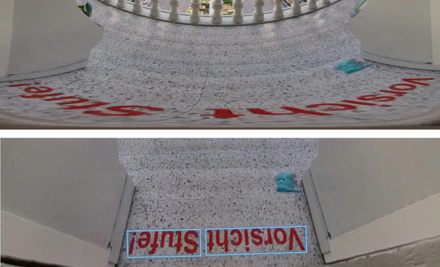 In the above image with the distortions, the text is not recognized by AI object recognition. It only works after rectification as in the image below